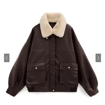 GRL 퍼 티펫 포함 레더 블루종