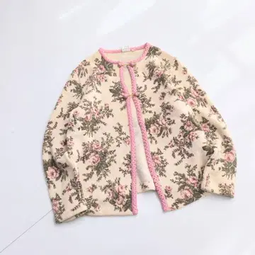 빈티지 꽃무늬 티롤리안 가디건 로즈 올 패턴 Sieger P