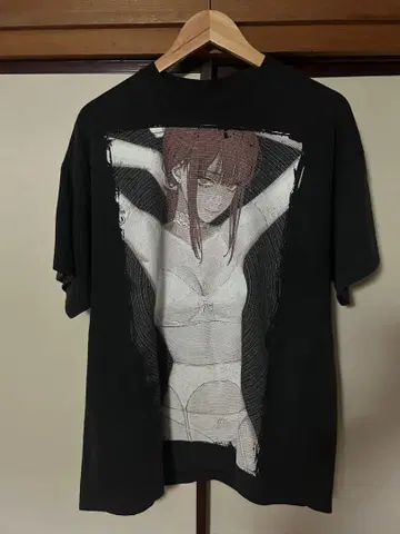 체인소 맨 마키마 T셔츠 페이드 가공 빈티지풍