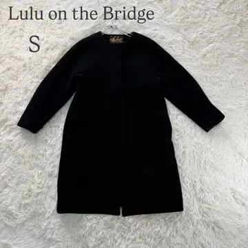 룰루 온 더 브릿지 노카라 울 코트 S 블랙 캐시미어 혼방 고급