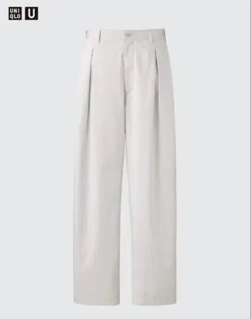 새상품 Uniqlo U 라이트 그레이 턱 와이드 팬츠 85cm