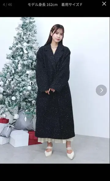 [ EATME ] 라메 부클레 롱 코트 블랙