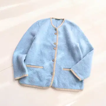 오스트리아 빈티지 티롤 니트 자켓 스카이블루 P