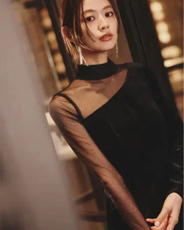 [ 2025 당기 ] anuans 시어 콤비 타이트 원피스