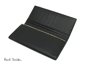 하자 전시품 폴스미스 장지갑 블랙 멀티 스트라이프 올드 가죽 684