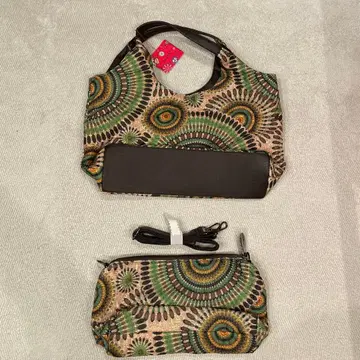 기하학 패턴 토트백과 파우치 세트