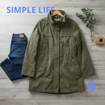 SIMPLE LIFE 밀리터리 코트 모즈 코트 카키 캐주얼