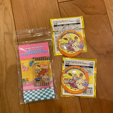 치이카와 (먼작귀) 산리오 콜라보 키링 토끼 폼폼푸딩 캔뱃지 3점