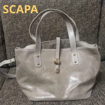 SCAPA 그레이 광택 핸드백 숄더는 탈부착 가능합니다