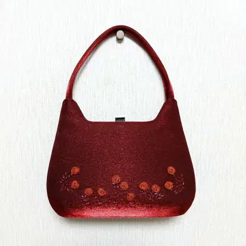 ROPE 빨간색 꽃무늬 핸드백 파티용