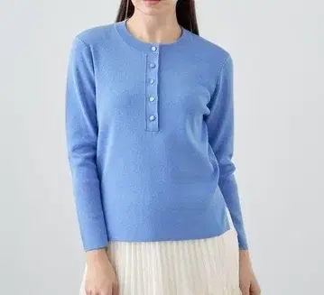 ANAYI 24SS 코튼 폴리에스테르 헨리 풀오버 니트 38