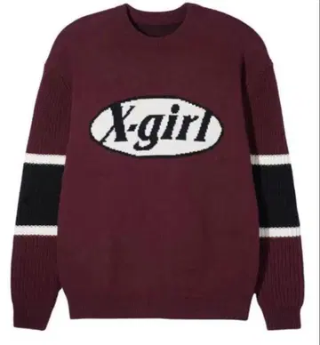X-girl 로고 니트 스웨터