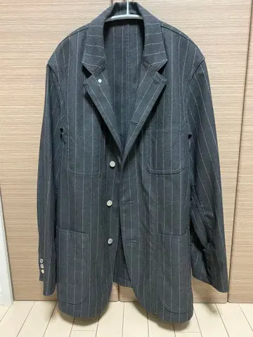 GU beautiful people 팬츠&커버올 스트라이프 그레이