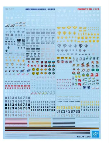 건담 데칼 DX 01 기동전사 건담 지구 연방군 MS 지온군 MS용