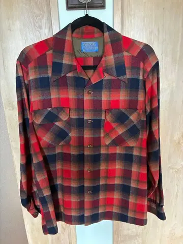 Pendleton 70's 울 섀도우 체크 보트 셔츠 M 4