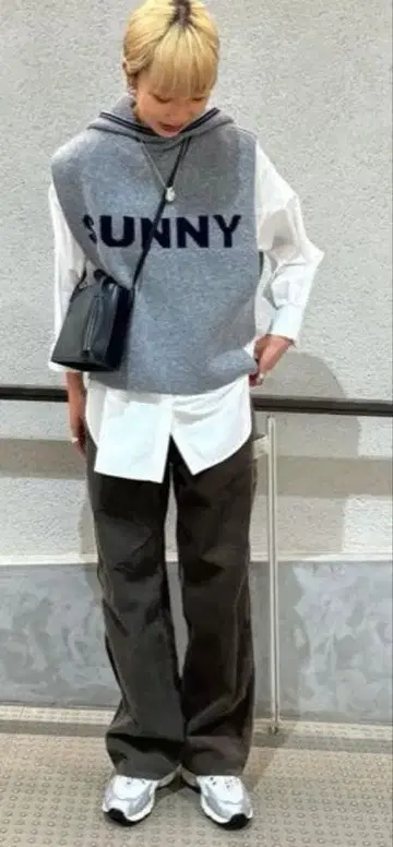 Spick & Span 그레이 후드 부착 니트