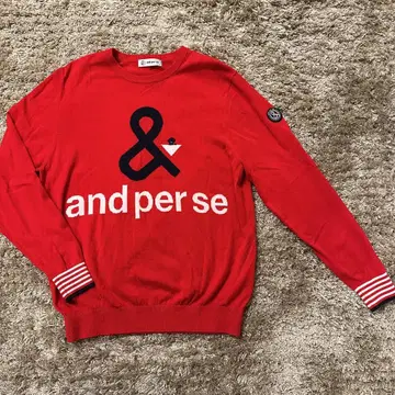 [새상품 상당] and per se 앤퍼시 자수 레드 스웨터