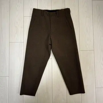 SUNSEA 19AW CUT OFF MELTON PANTS 브라운