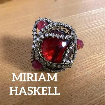 미리암 하스켈 브로치 레드 와인 루비 큐빅