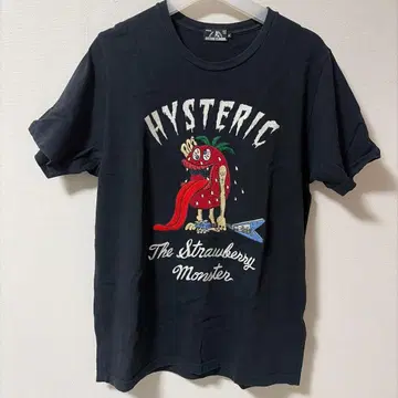 HYSTERIC GLAMOUR 스트로베리 몬스터 티셔츠 M 블랙