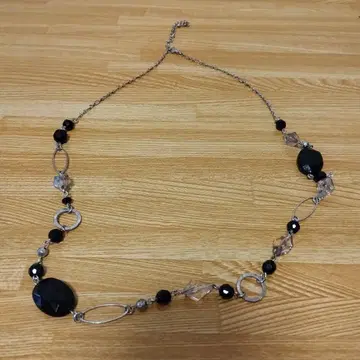 블랙 비즈 크리스탈 목걸이