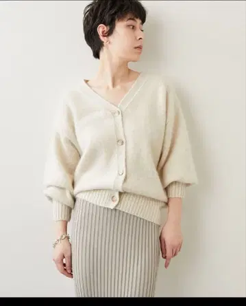 윔 가젯 2way 니트 가디건 야크 100% 베이지