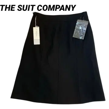 [더 수트 컴퍼니] 워셔블 스커트 무릎 기장 플레어 스트라이프 40 블랙