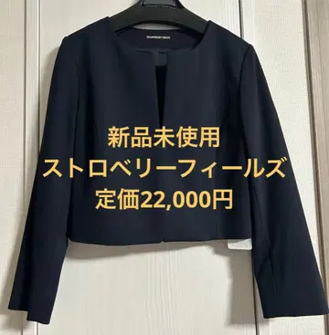 STRAWBERRY-FIELDS 노카라 컴팩트 자켓 네이비