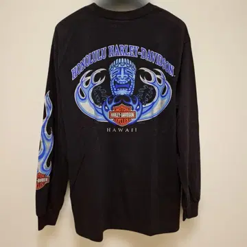 [새상품급] 할리데이비슨 호놀룰루 한정판 롱T 블루 프레임 M 사이즈