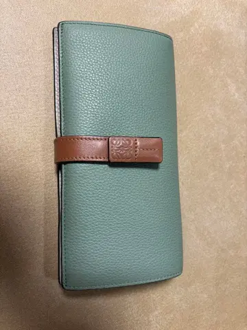 그린 가죽 장지갑 브라운 스트랩 포함