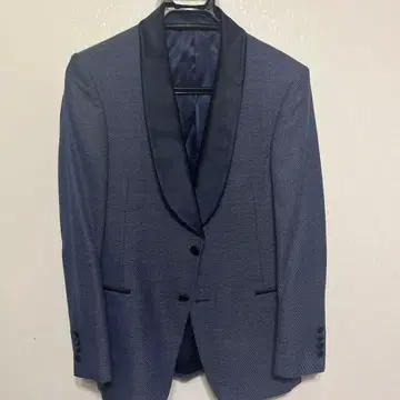 네이비 턱시도 자켓 실크 옷깃