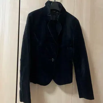 네이비 벨벳 테일러드 자켓