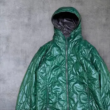 UNIQLO 퀼팅 자켓 그린 리버서블