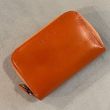 새상품급 프레임워크 코인 케이스 가죽 오렌지 동전 지갑 로고 엠보