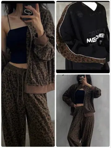 셋업 트레이닝복 3세트 레오파드 무늬