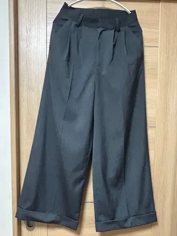 Camphor wood 2턱 와이드 배기 플레어 슬랙스 멜란지 그레이