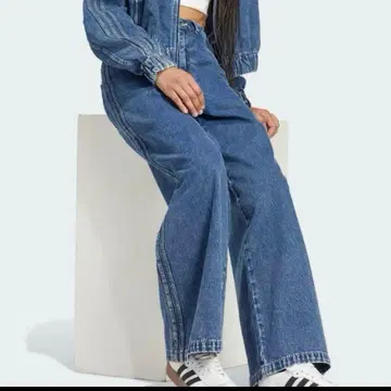 미사용 새상품 adidas 데님 벌룬 팬츠 25