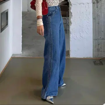 미사용 새상품 adidas 데님 벌룬 팬츠 25