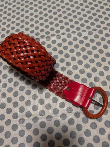 수입 빨간색 뜨개질 천연 가죽 벨트