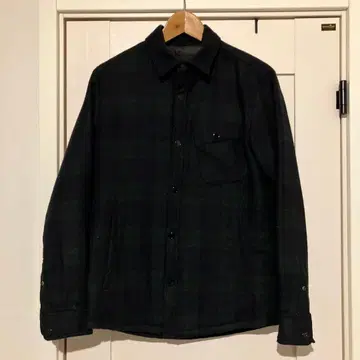 나노 유니버스 니시카와 다운 플란넬 셔츠 자켓 그린 체크