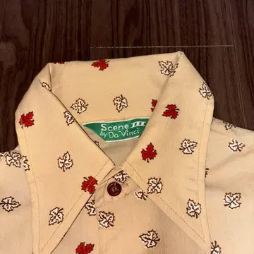 Scene III by Da Vinci 단풍 패턴 긴팔 셔츠