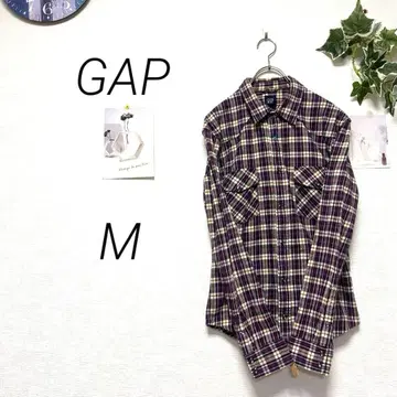 10905 GAP 갭 체크 무늬 플란넬 셔츠 M 코튼 캐주얼