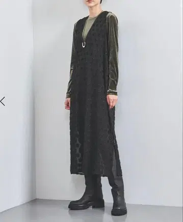 UNITED ARROWS 시어 라메 자카드 원피스