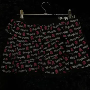 y2k 헤이세이 갸루 페어리 그런지 스컬 영문 프릴 미니 스커트