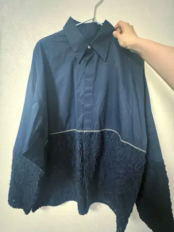 2way 시어 자카드 셔츠 네이비 / UNITED TOKYO