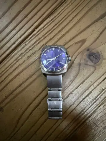 보라색 다이얼 스테인리스 팔찌 시계