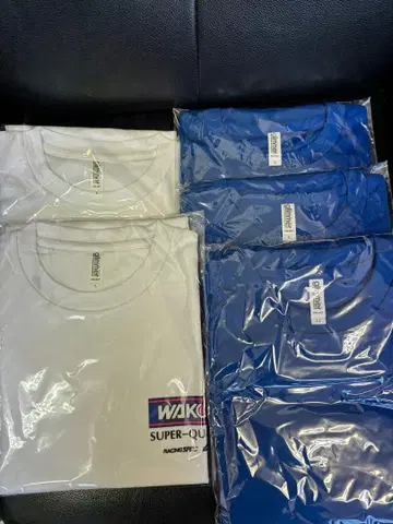 와코즈 T셔츠 5장 세트 화이트 블루 L 4장. LL 1장 파랑