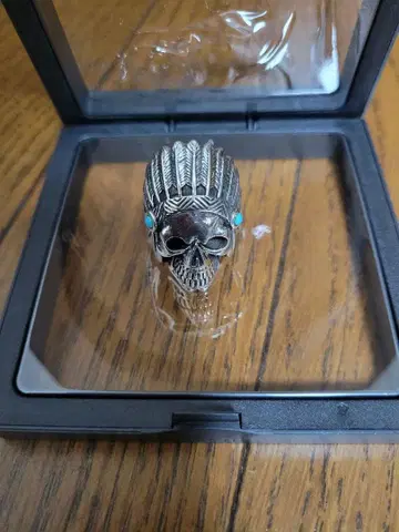 인디언 헤드 스컬 반지 터콰이즈 포함