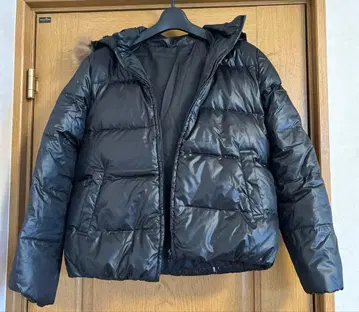 R.P.B 엘페베 여성용 후드 부착 블랙 다운 자켓