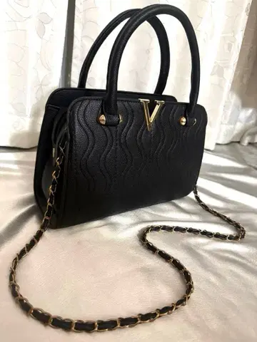 블랙 물결 무늬 숄더백